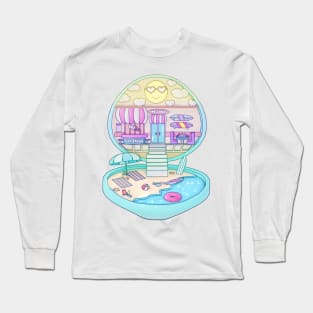 Retro Pocket Beach Diner House Long Sleeve T-Shirt